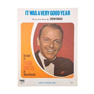 Vintage Frank Sinatra Sheet Music It Was A Very Good Year Ervin Drake 1965